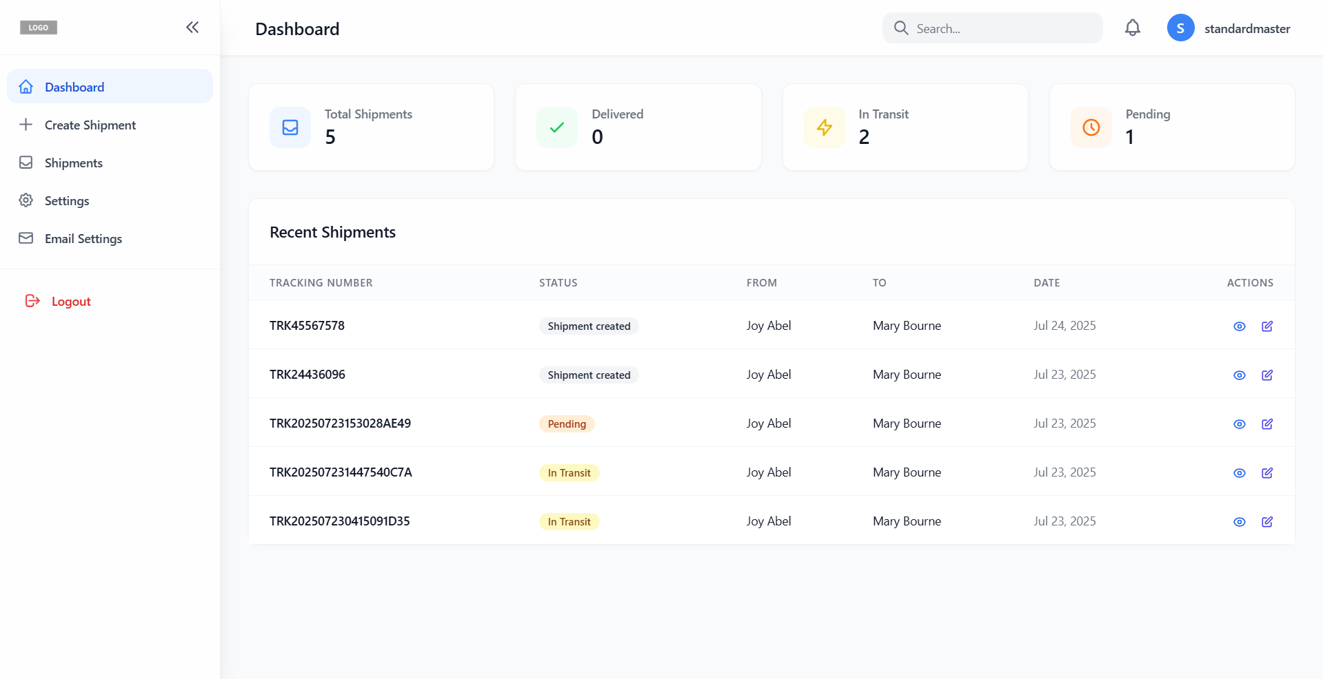 Admin Dashboard